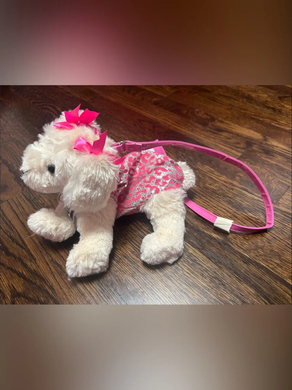 New Poochie & Co Plush Dog Crossbody Bag